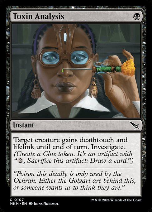 Toxin Analysis (Murders at Karlov Manor)