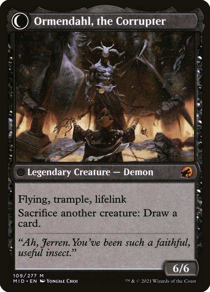 Jerren, Corrupted Bishop // Ormendahl, the Corrupter (Innistrad: Midnight Hunt)