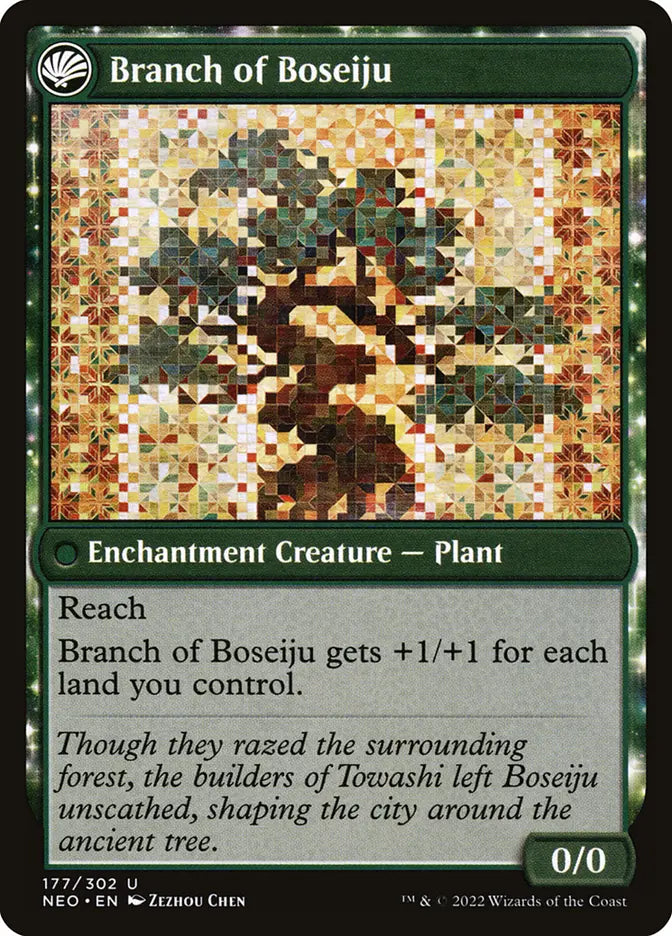 Boseiju Reaches Skyward // Branch of Boseiju (Kamigawa: Neon Dynasty)