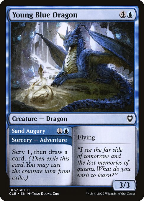 Young Blue Dragon // Sand Augury (Commander Legends: Battle for Baldur's Gate)