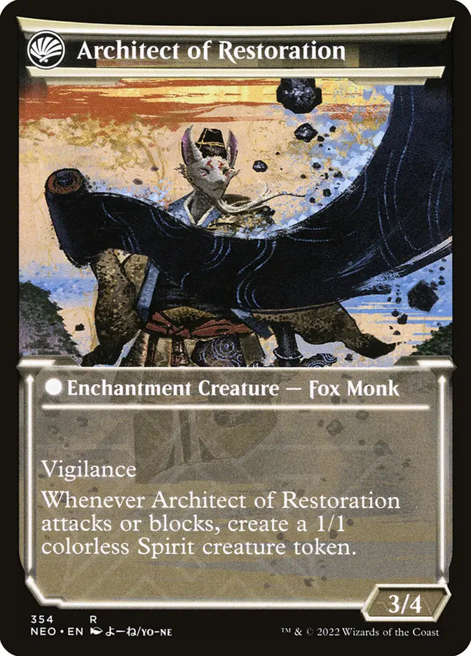 The Restoration of Eiganjo // Architect of Restoration (Kamigawa: Neon Dynasty)