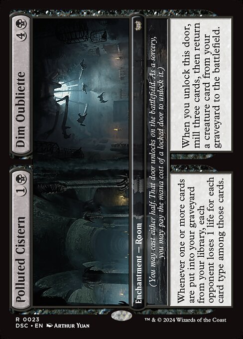 Polluted Cistern // Dim Oubliette (Duskmourn: House of Horror Commander)