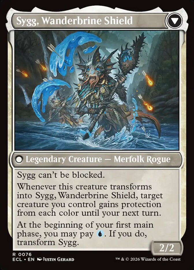 Sygg, Wanderwine Wisdom // Sygg, Wanderbrine Shield (Lorwyn Eclipsed)