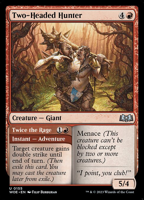 Two-Headed Hunter // Twice the Rage (Wilds of Eldraine)