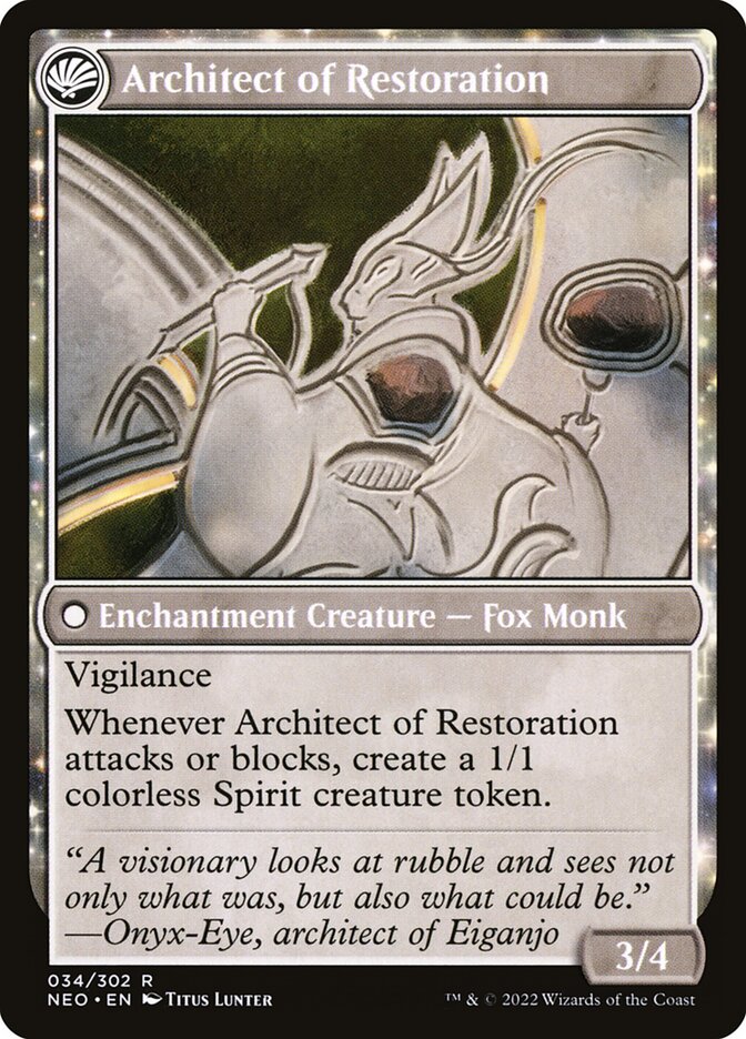 The Restoration of Eiganjo // Architect of Restoration (Kamigawa: Neon Dynasty)