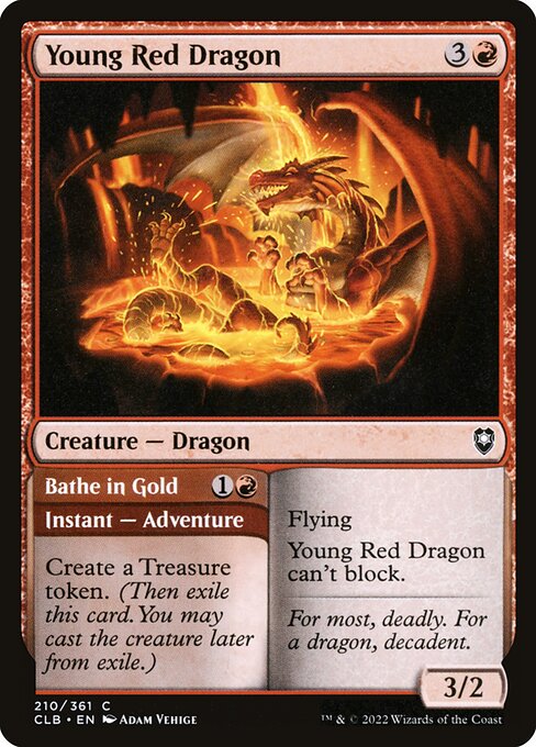 Young Red Dragon // Bathe in Gold (Commander Legends: Battle for Baldur's Gate)
