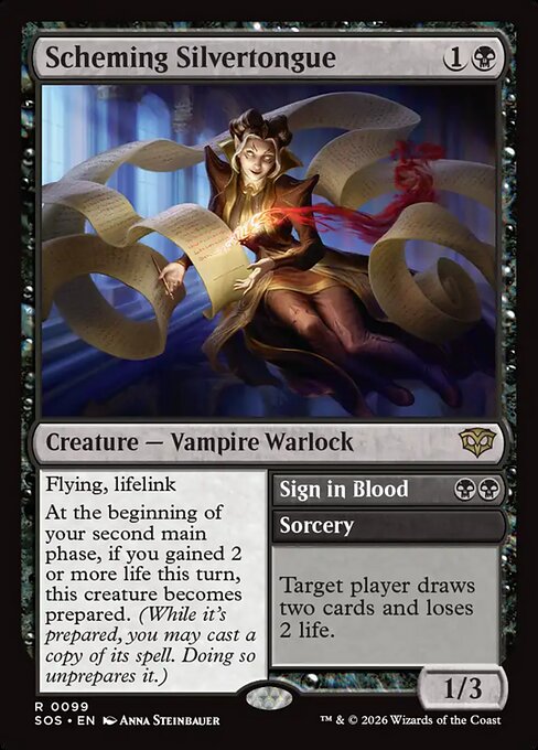 Scheming Silvertongue // Sign in Blood (Secrets of Strixhaven)