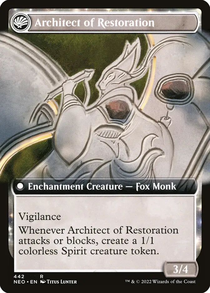 The Restoration of Eiganjo // Architect of Restoration (Kamigawa: Neon Dynasty)