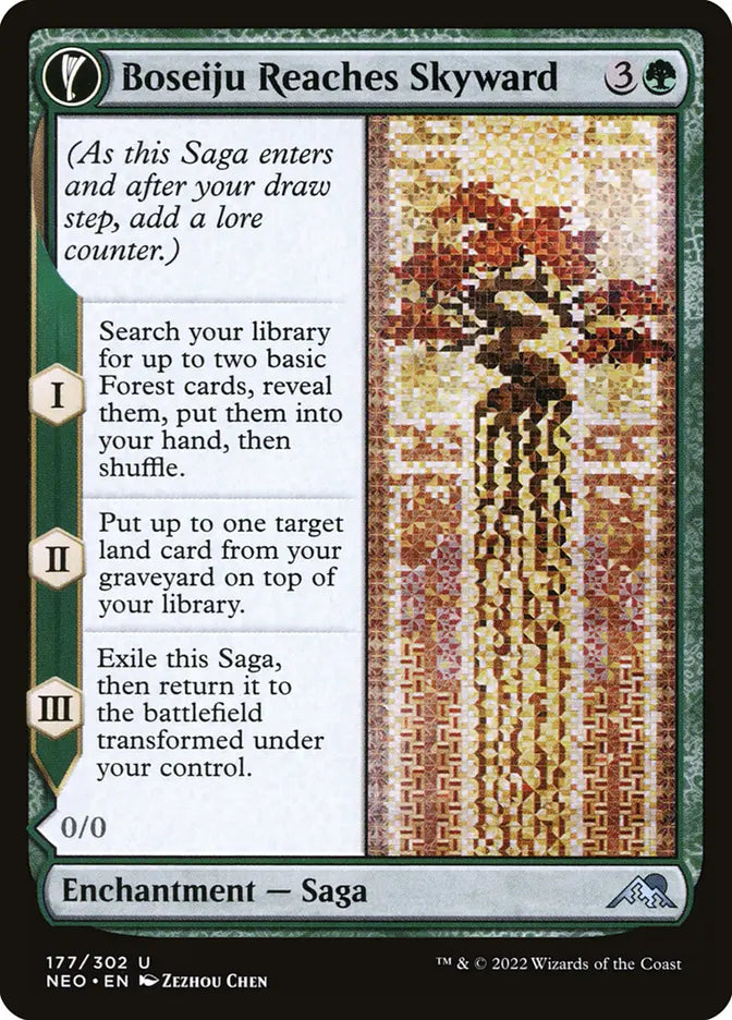 Boseiju Reaches Skyward // Branch of Boseiju (Kamigawa: Neon Dynasty)