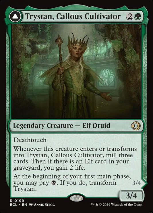 Trystan, Callous Cultivator // Trystan, Penitent Culler (Lorwyn Eclipsed)