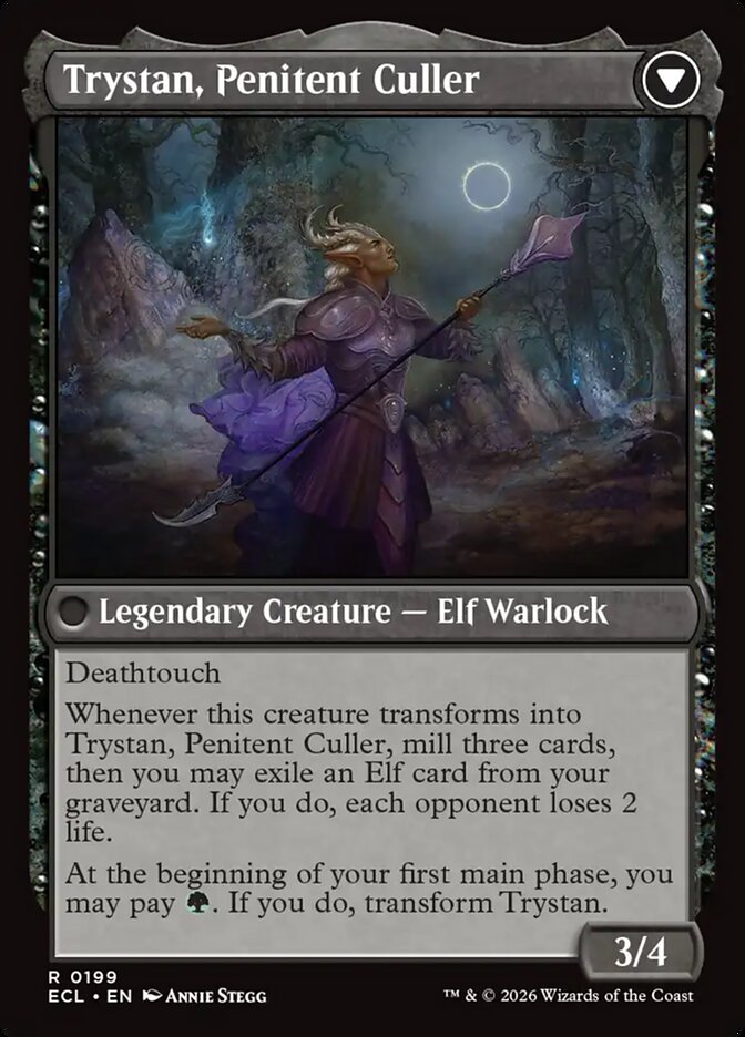 Trystan, Callous Cultivator // Trystan, Penitent Culler (Lorwyn Eclipsed)