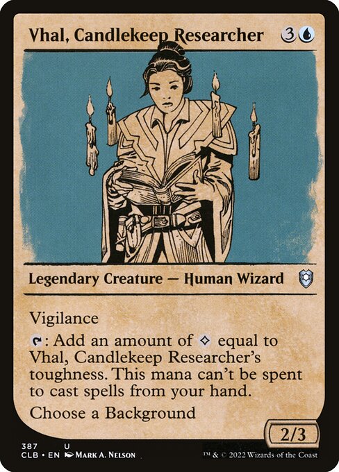 Vhal, Candlekeep Researcher (Commander Legends: Battle for Baldur's Gate)