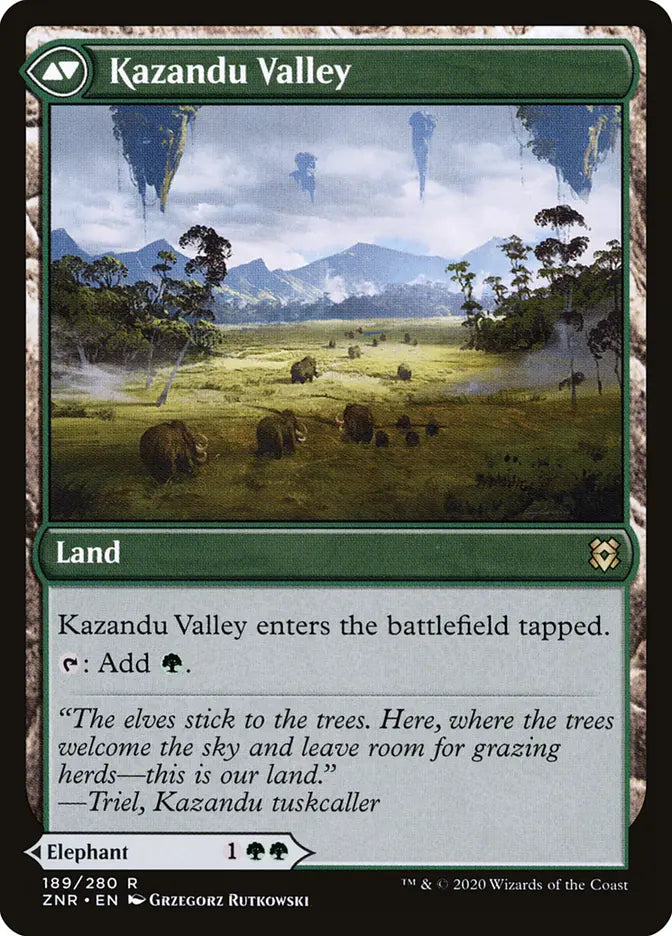 Kazandu Mammoth // Kazandu Valley (Zendikar Rising)