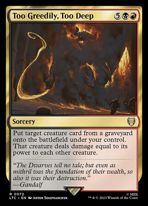 Too Greedily, Too Deep (Tales of Middle-earth Commander)