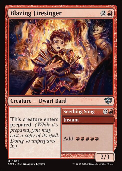 Blazing Firesinger // Seething Song (Secrets of Strixhaven)