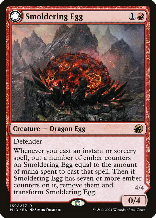Smoldering Egg // Ashmouth Dragon (Innistrad: Midnight Hunt)