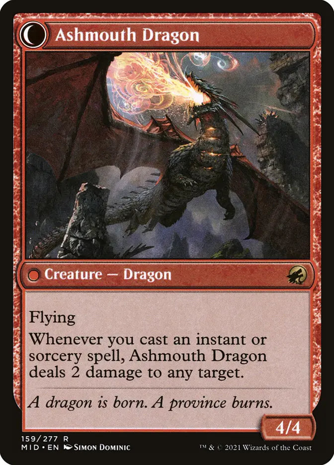 Smoldering Egg // Ashmouth Dragon (Innistrad: Midnight Hunt)