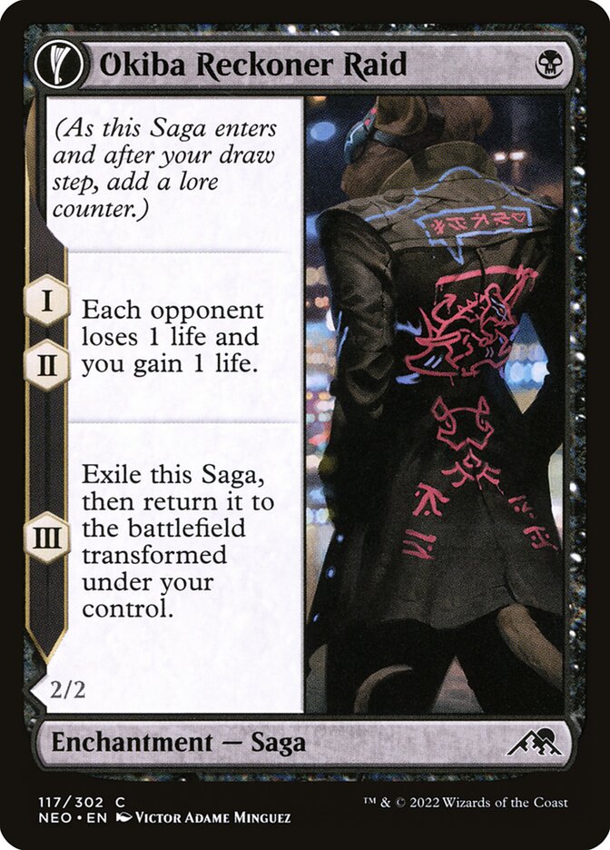 Okiba Reckoner Raid // Nezumi Road Captain (Kamigawa: Neon Dynasty)