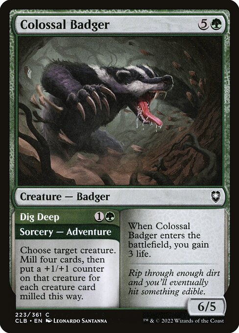 Colossal Badger // Dig Deep (Commander Legends: Battle for Baldur's Gate)