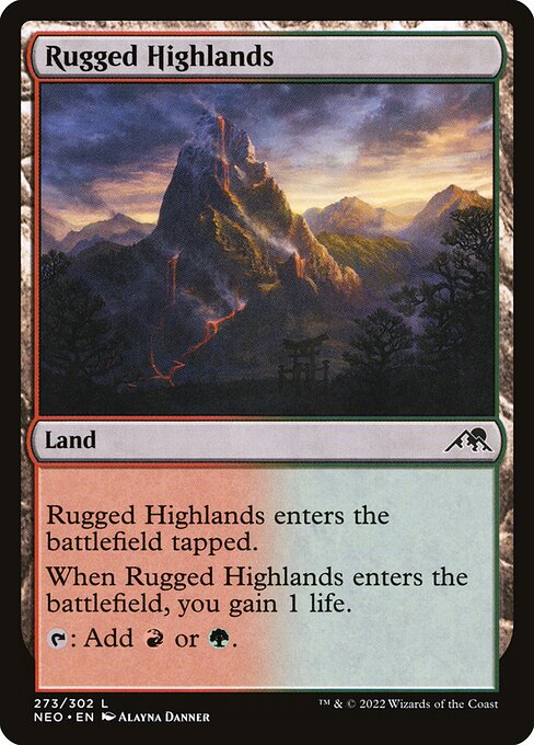 Rugged Highlands (Kamigawa: Neon Dynasty)