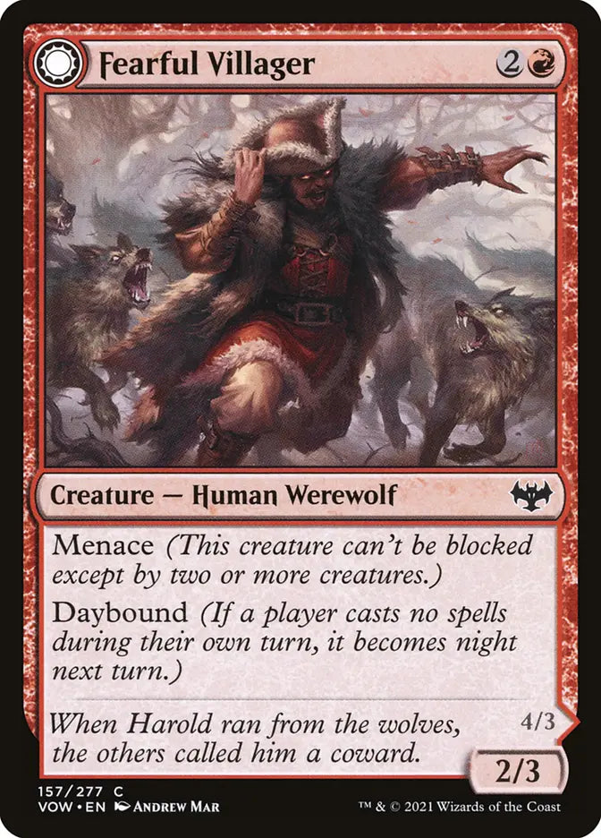 Fearful Villager // Fearsome Werewolf (Innistrad: Crimson Vow)