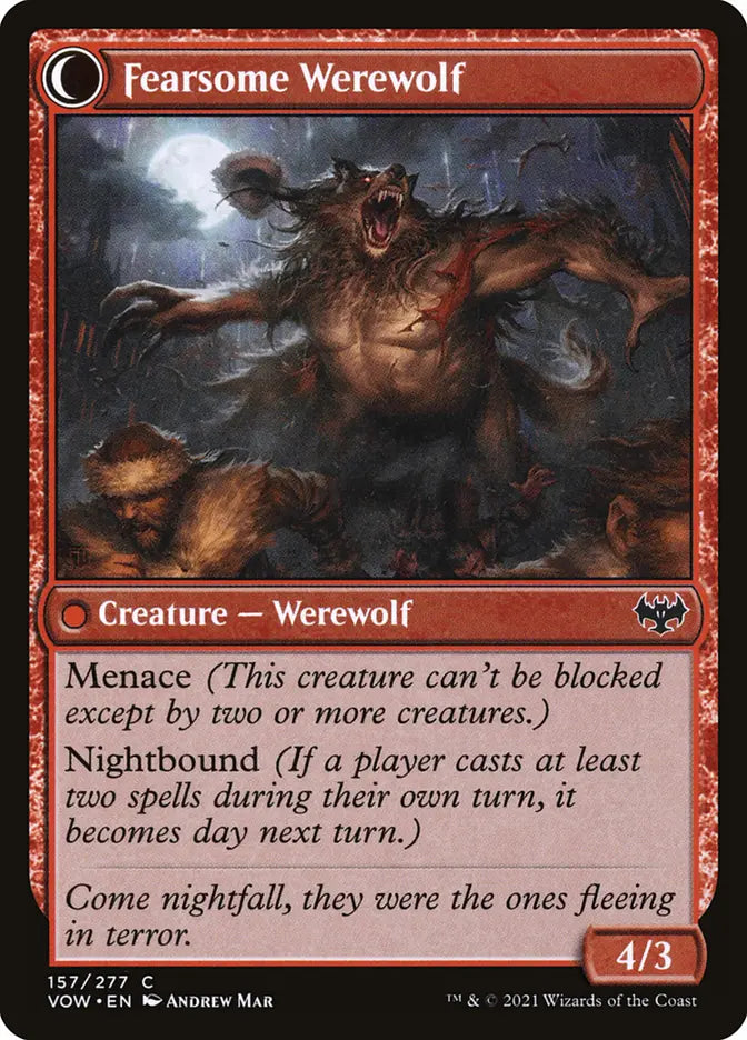 Fearful Villager // Fearsome Werewolf (Innistrad: Crimson Vow)