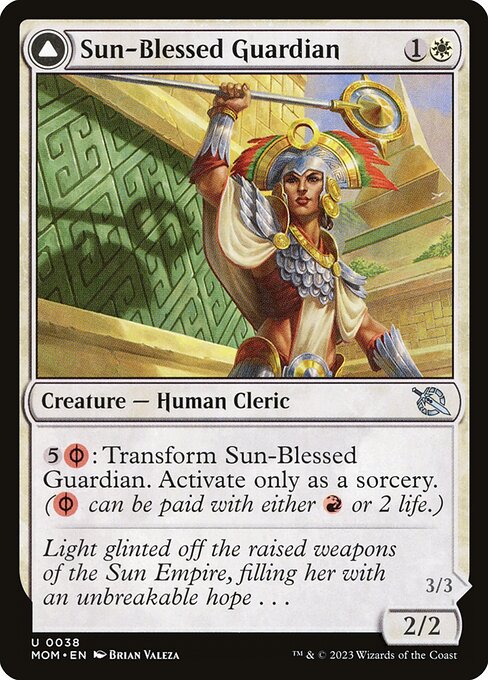 Sun-Blessed Guardian // Furnace-Blessed Conqueror (March of the Machine)