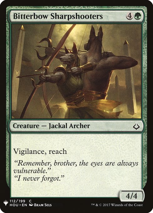 Bitterbow Sharpshooters (The List)
