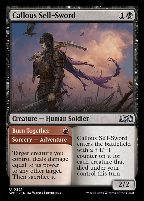 Callous Sell-Sword // Burn Together (Wilds of Eldraine)