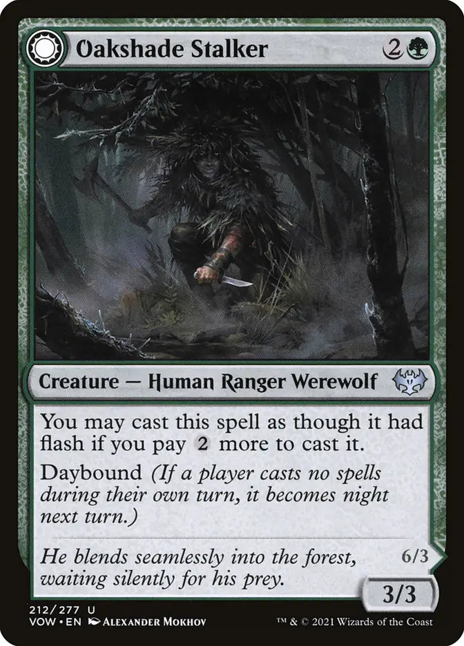 Oakshade Stalker // Moonlit Ambusher (Innistrad: Crimson Vow)