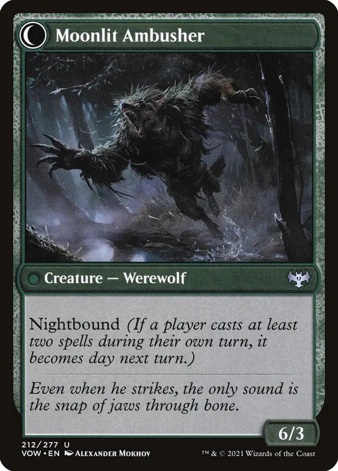 Oakshade Stalker // Moonlit Ambusher (Innistrad: Crimson Vow)