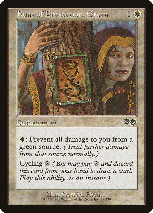 Rune of Protection: Green (Urza's Saga)