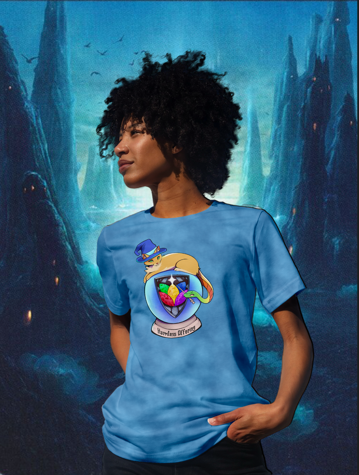 Harmless Mana Series Tee - Blue Harmless Wizard