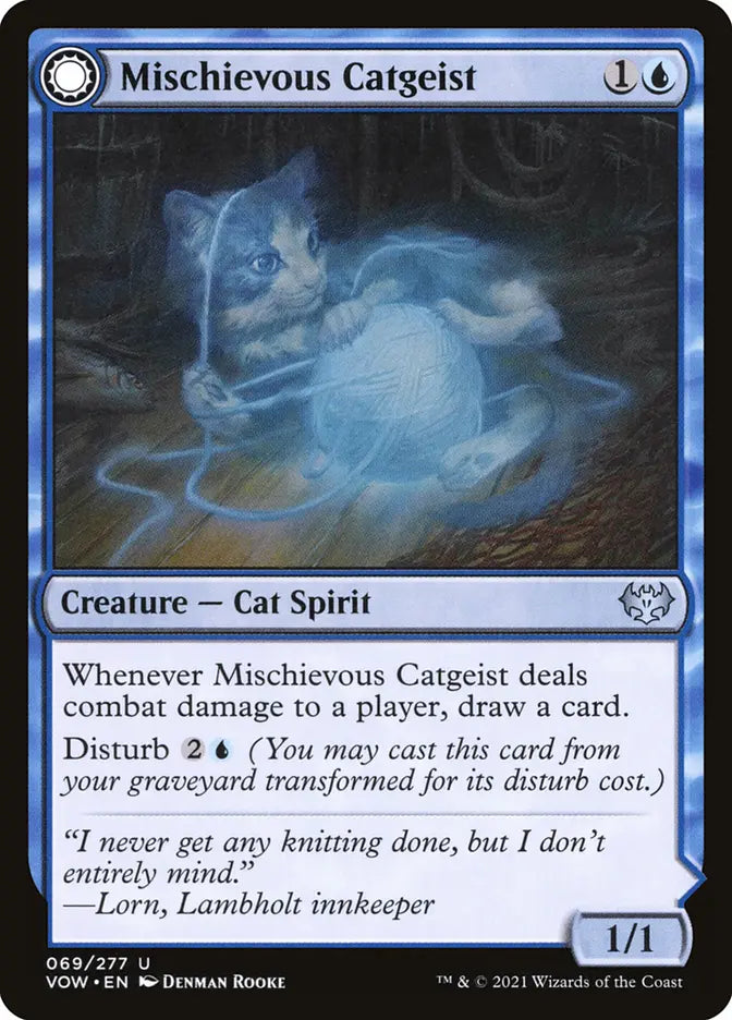 Mischievous Catgeist // Catlike Curiosity (Innistrad: Crimson Vow)