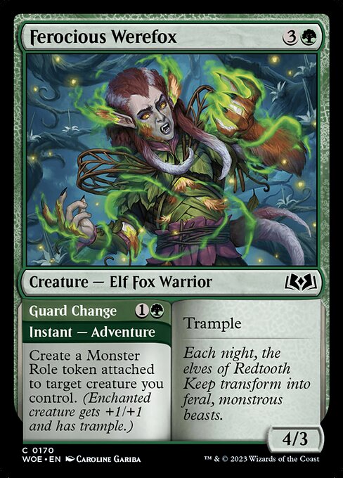 Ferocious Werefox // Guard Change (Wilds of Eldraine)