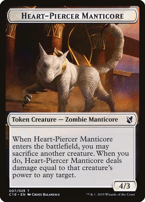 Heart-Piercer Manticore (Commander 2019 Tokens)
