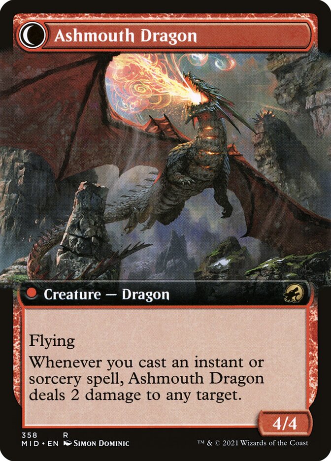 Smoldering Egg // Ashmouth Dragon (Innistrad: Midnight Hunt)