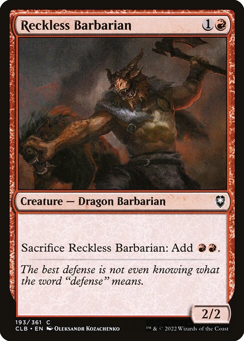 Reckless Barbarian (Commander Legends: Battle for Baldur's Gate)