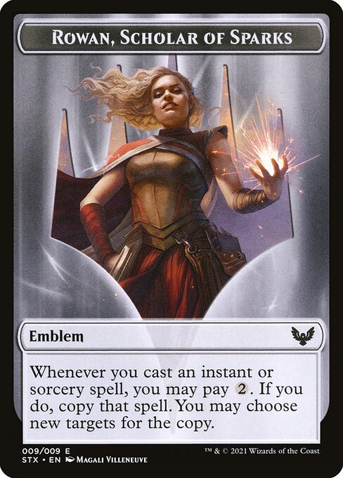 Rowan, Scholar of Sparks Emblem (Strixhaven: School of Mages Tokens)