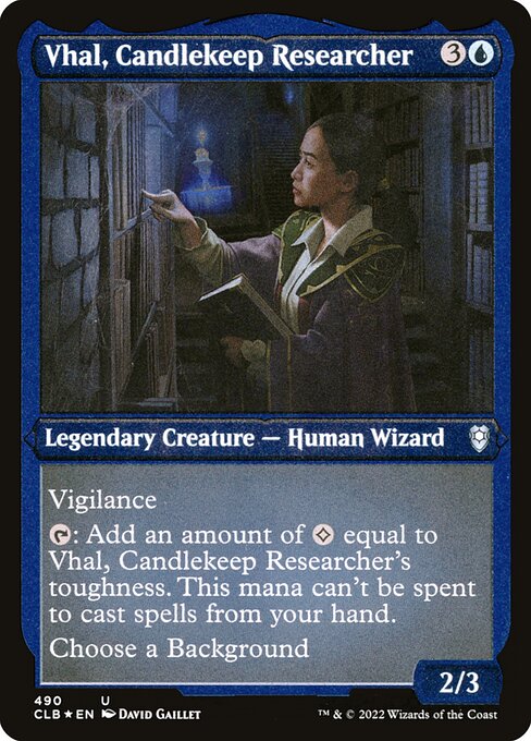 Vhal, Candlekeep Researcher (Commander Legends: Battle for Baldur's Gate)