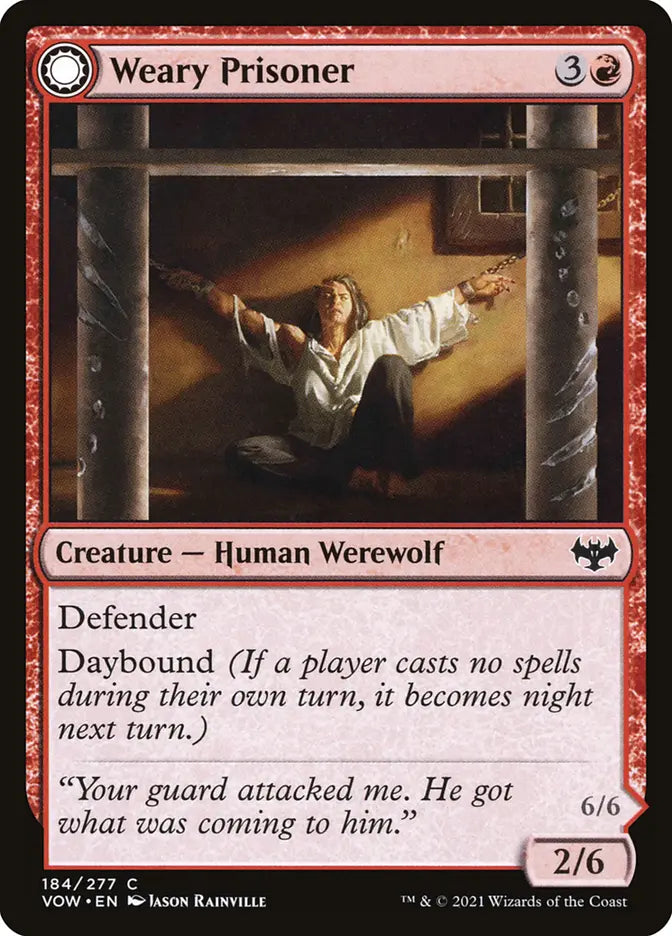 Weary Prisoner // Wrathful Jailbreaker (Innistrad: Crimson Vow)