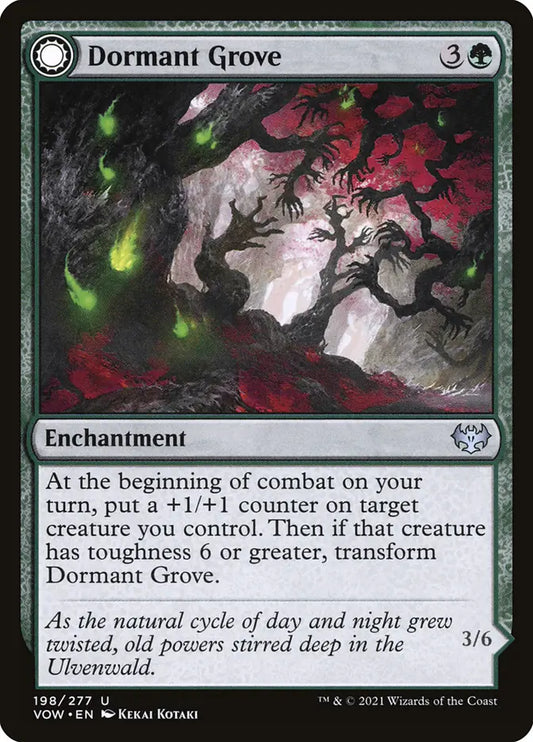 Dormant Grove // Gnarled Grovestrider (Innistrad: Crimson Vow)