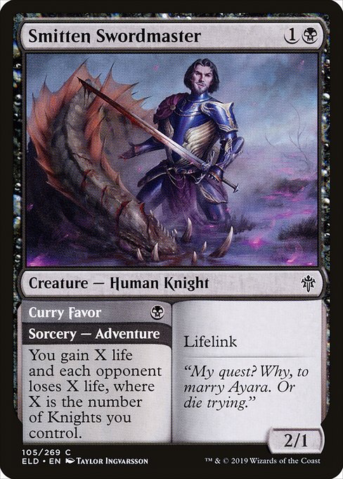 Smitten Swordmaster // Curry Favor (Throne of Eldraine)
